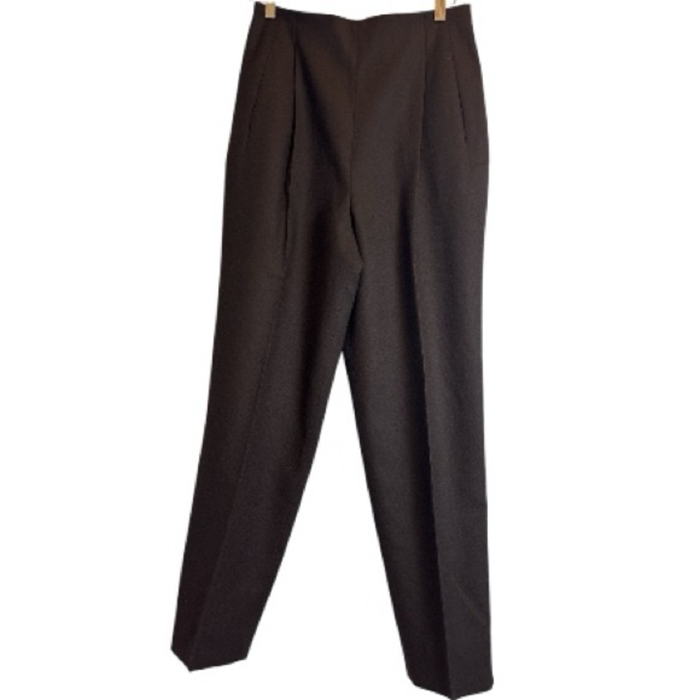 Vintage Wool Trouser Harvé Benard High Rise Pleated Front 
Pants Sz 10 Choc Brwn